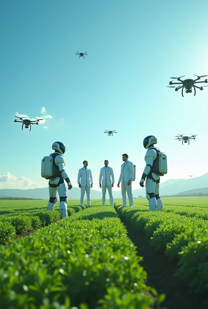 Advanced technology in agriculture where doctors use robots and AI