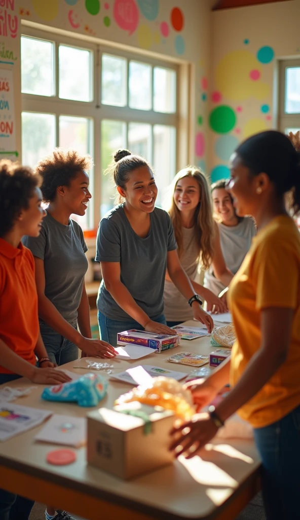 Group of young people preparing for a service