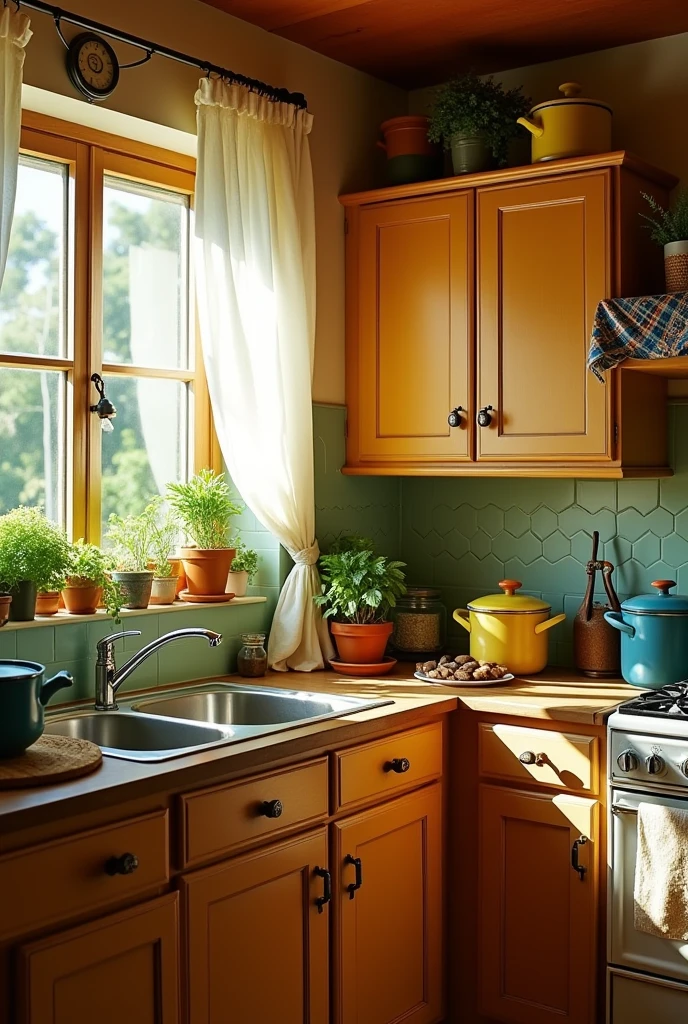 A more humble kitchen with different colors
