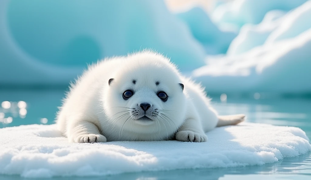 Baby seal white, 4k