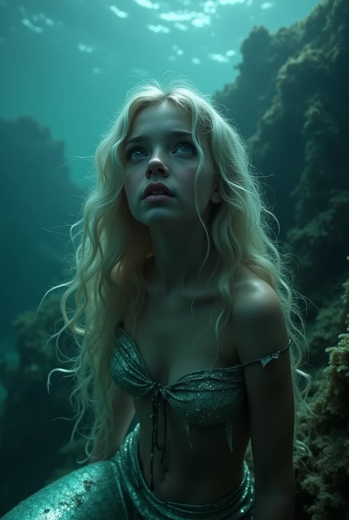 dvd screengrab, from 1982 dark fantasy film, "litlle mermaid live action " --ar 3:2