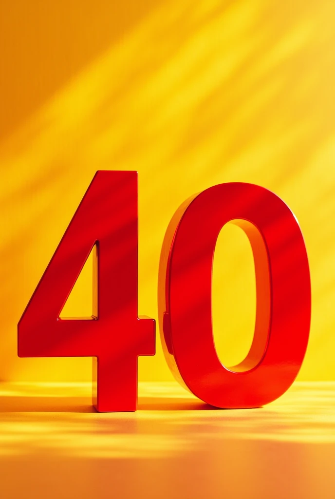Create an image with the red number 4 and 0 and the yellowish orange background with the numbers separated