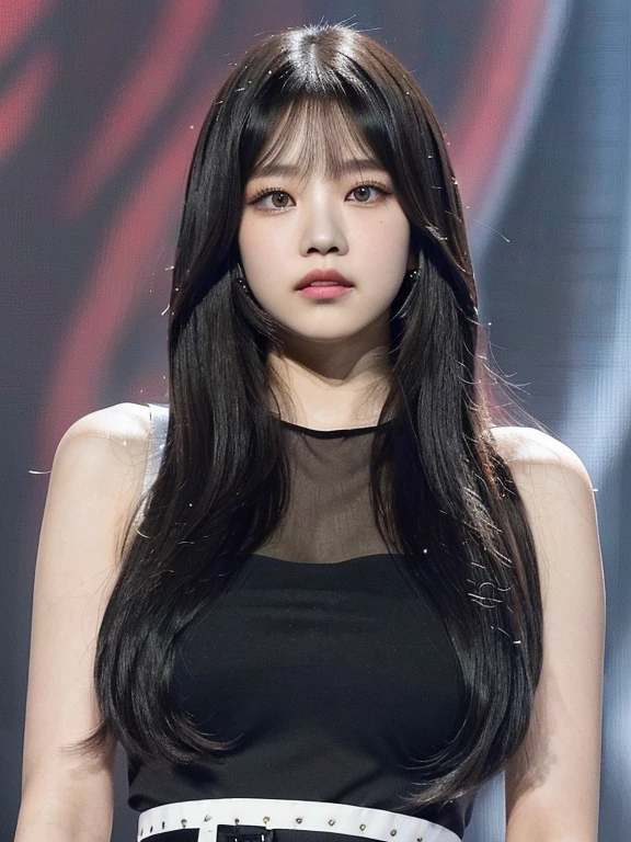 un primer plano de una mujer con cabello largo y vestido negro, ella tiene el pelo negro con flequillo, pelo largo negro con flequillo, Lalisa Manoban de Blackpink, long hair con flequillo completo, pelo cortado hime negro, cabello limpio con flequillo, sui ishida con cabello negro, con flequillo completo, Lalisa Manobal, el corte de himeXision Wu, jisoo from blackpink, popular south korean makeup, quality detailed ,(beautiful makeup :1.2), Wide hips, big, big ass, (best quality, 8K, masterpiece: 1.3), Clear focus: 1.2, Perfect body beauty: 1.4, strong abs, Very detailed face and skin texture. , detailed eyes, double eyelids, (long hair), having very marked curves, with greater volume in ((hips and breasts)), which makes the waist look much smaller ((wasp waist)).
