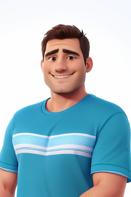 The image shows a man wearing a blue t-shirt and a black square wristwatch., smiling and giving a thumbs up. The background is white. The man has no beard and is about 40 years old.