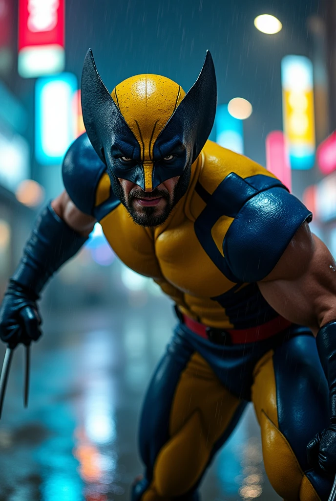Wolverine, Hugh Jackman as Logan, Cowl Wolverine, yellow blue suit color