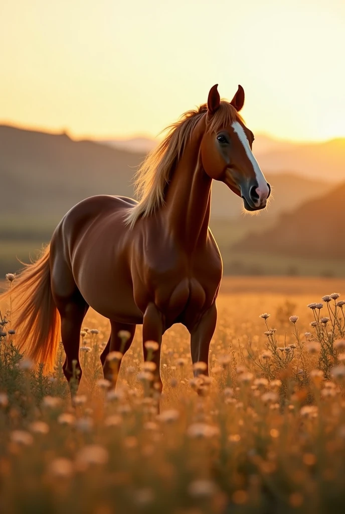 A HORSE IN A FIELD, Conceptual art, depth of field, close-up, Neoclassicism