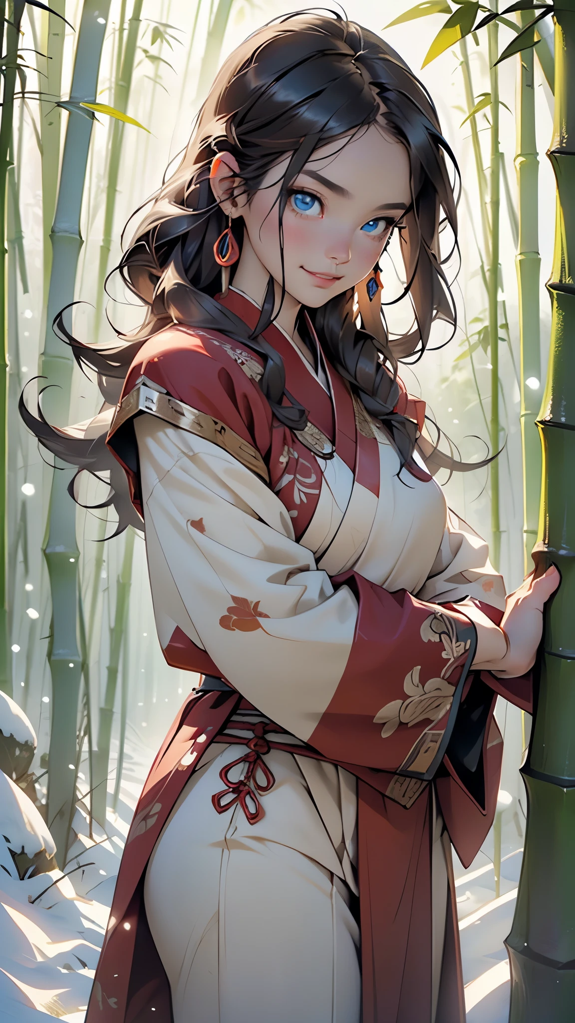 (Caucasian woman, female, dark brown hair, pale skin, brown eyes, solo portrait, natural breasts) green kimono, long flowing kimono, green clothing, dragon print kimono, smiling, standing inside, good lighting, daytime, ( inside of a castle, medieval setting, stone walls), ((masterpiece, best quality)), art by greg rutkowski,  (detailed Bonifasko lighting), (detailed face), (detailed skin), BREAK, (( flowing hair)), ((facing viewer)), (cinematic lighting), ((detailed background)), ((portrait view, face focus)), ((face focus)), (half body shadow), [backlighting], [crepuscular ray], [detailed ambient light], [gray natural lighting], [ambient light on the belly], [sharp focus], (questionable content), (shaded), ((masterpiece)), Commission for High Res,Sakimichan beautiful, masterpiece, natural breasts, medium breasts, best quality, detailed image, bright colors, detailed face, perfect lighting, perfect shadows, perfect eyes, girl focus, brown eyes, flawless face, face focus, gaze at the viewer, half-closed eyes, 1girl, solo, full body, (masterpiece:1.21), (best quality:1.2), (illustration:1.2), (cinematic lighting:1.3), detailed skin, balanced coloring, global illumination, ray tracing, good lighting, ((brown hair, green kimono, dragon print on kimono))