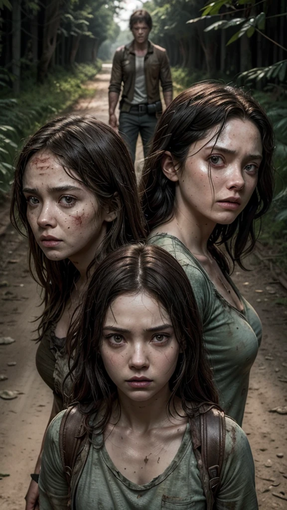 Crie uma capa de fanfic com cenário de The walking dead com o nome "The Deads" onde o protagonista é o Newt de Maze runner e a protagonista é a Clark de The 100