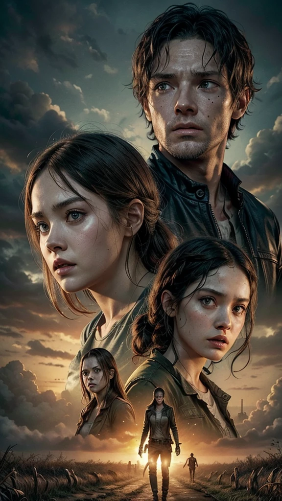 Crie uma capa de fanfic com cenário de The walking dead com o nome "The Deads" onde o protagonista é o Newt de Maze runner e a protagonista é a Clark de The 100