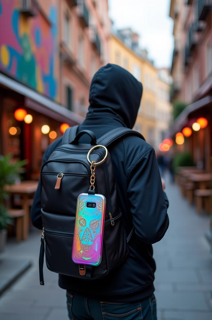 Keychain for backpack with charger 