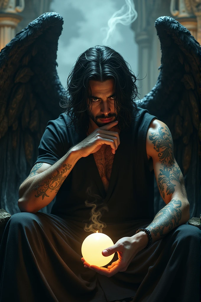 The question of regret, a contemplative portrait of lucifer, weighing your choices