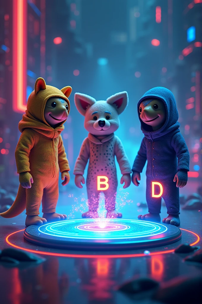 An image where multiple selection appears, b , C y D
