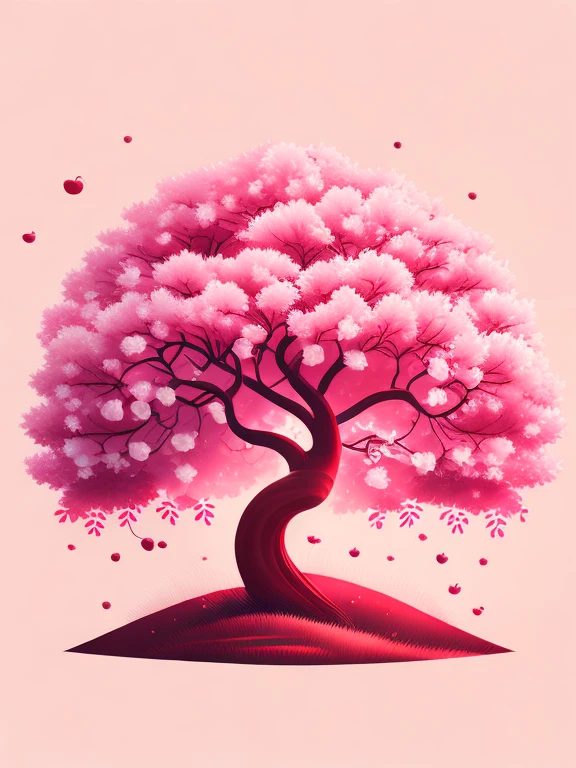 a cherry tree, design de camiseta, rzminjourney, arte vetorial