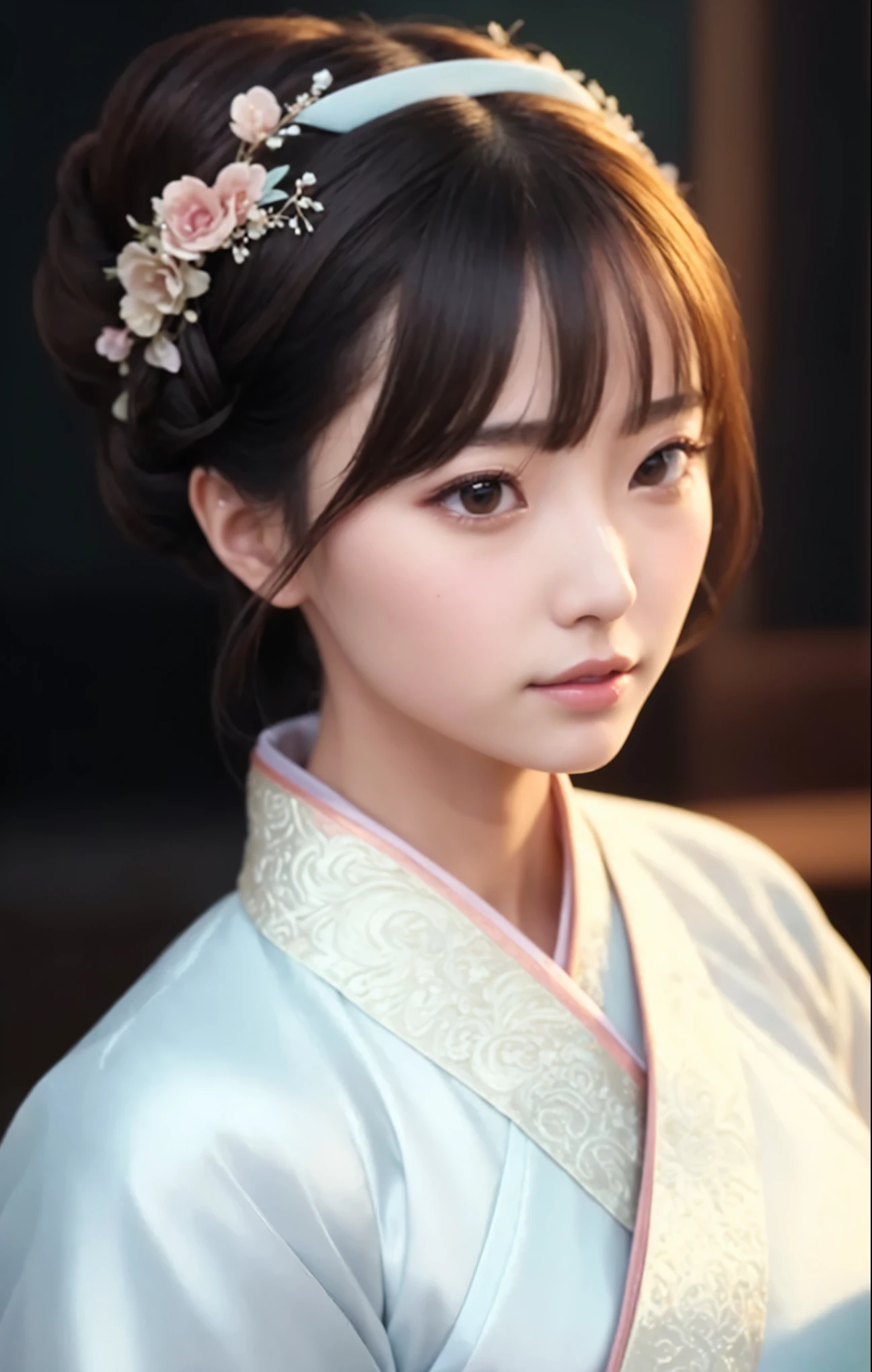 Highest quality ,masterpiece, figure, Very delicate and beautiful, Very detailed ,CG ,Unity ,8k wallpaper, wonderful, In detail, masterpiece,Highest quality,Official Art,Very detailed CG Unity 8k wallpaper,Absurd, incredibly Absurd, Large file size , Very detailed, High resolution, Very detailed,Beautiful detailed, Very detailed eyes and face, Beautiful attention to detail,Light on the face,(Hanfu:1.1),One person