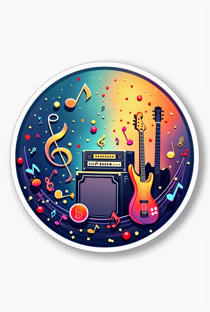  round shape musical logo, for stickers