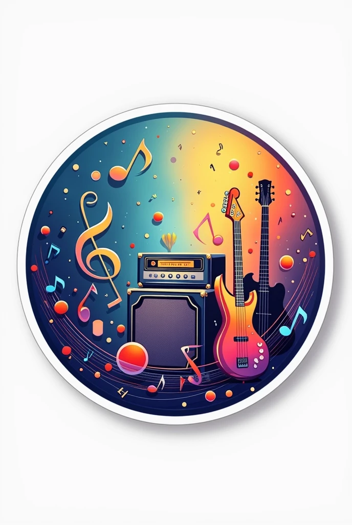 round shape musical logo, for stickers