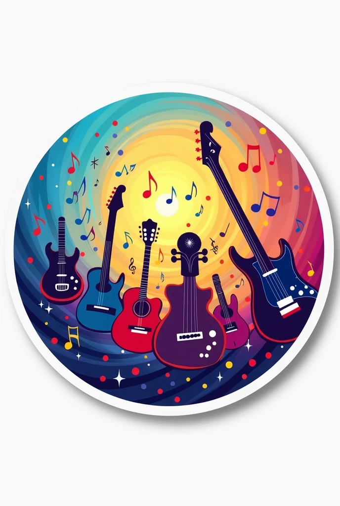 round shape musical logo, for stickers