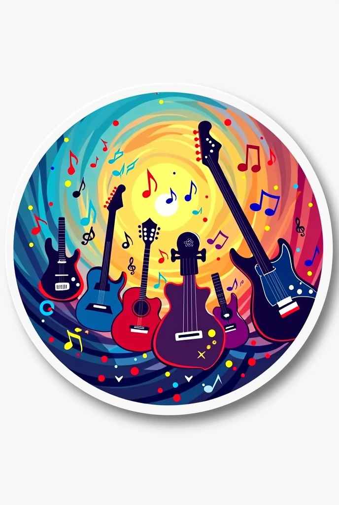 round shape musical logo, for stickers