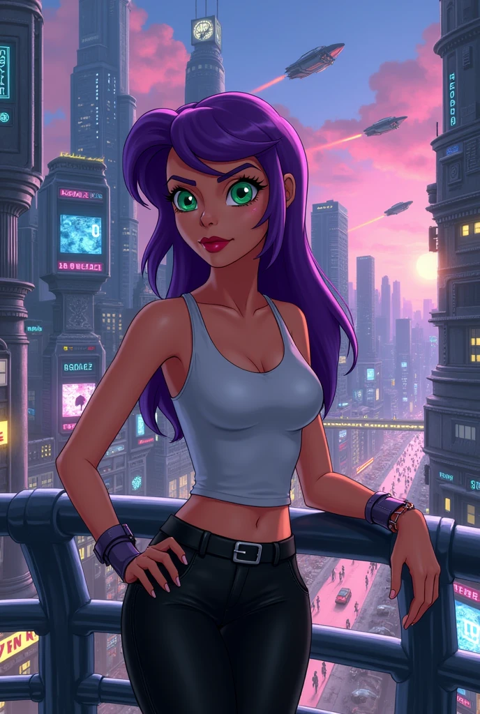 Leela from Futurama, but humba realistic 
