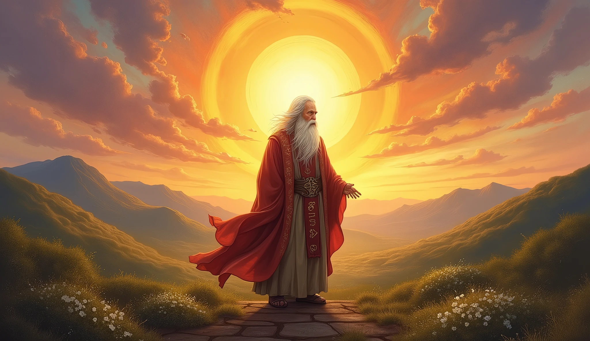 oil painting, beacon of wisdom