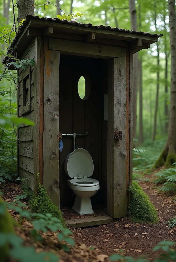 women pissing and shitting inside a outhousetoilette with a hole naked sitting/squating in the forest