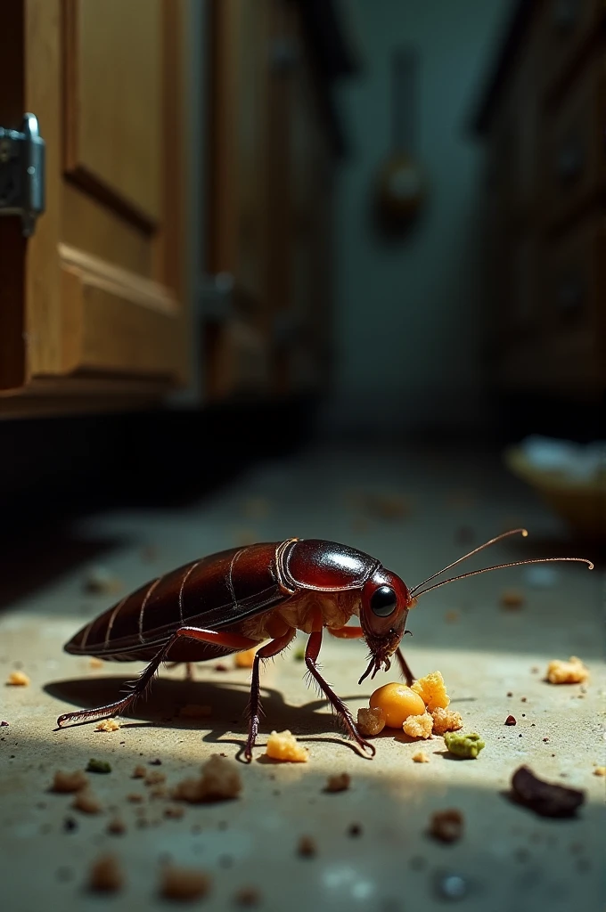 Cockroach eating