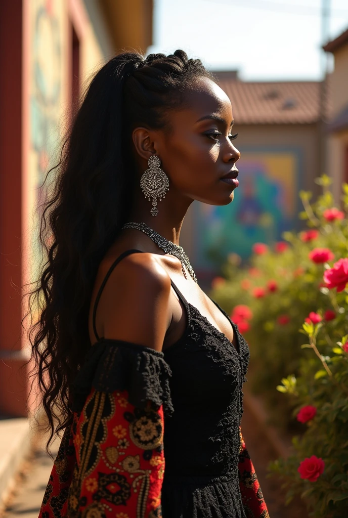 goth african woman sunny