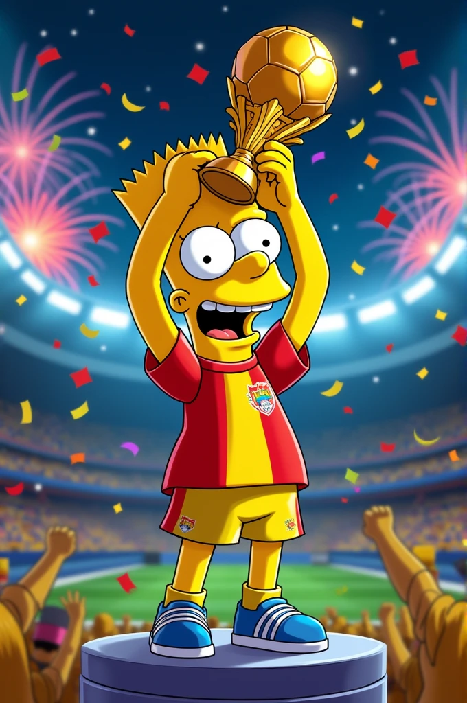 Bart Simpson winning a world cup