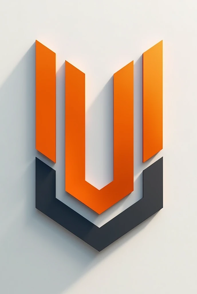 Create a logo for a company with the letters L U with predominant colors of orange and gray in a dramatic tone