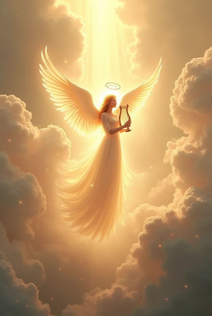 images of angels in heaven, bright lights and a heavenly ambiance