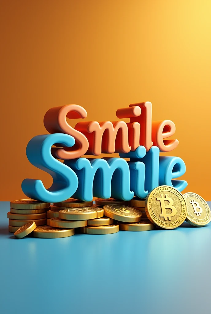 Make a 3D logo with money next to it and Amazon colors.with which you say smile stories 