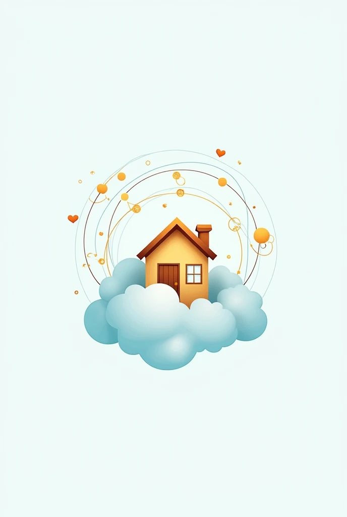 Logo: A home within a cloud of connections, symbolizing how Nexo Inmobiliario makes finding a property easy and accessible.