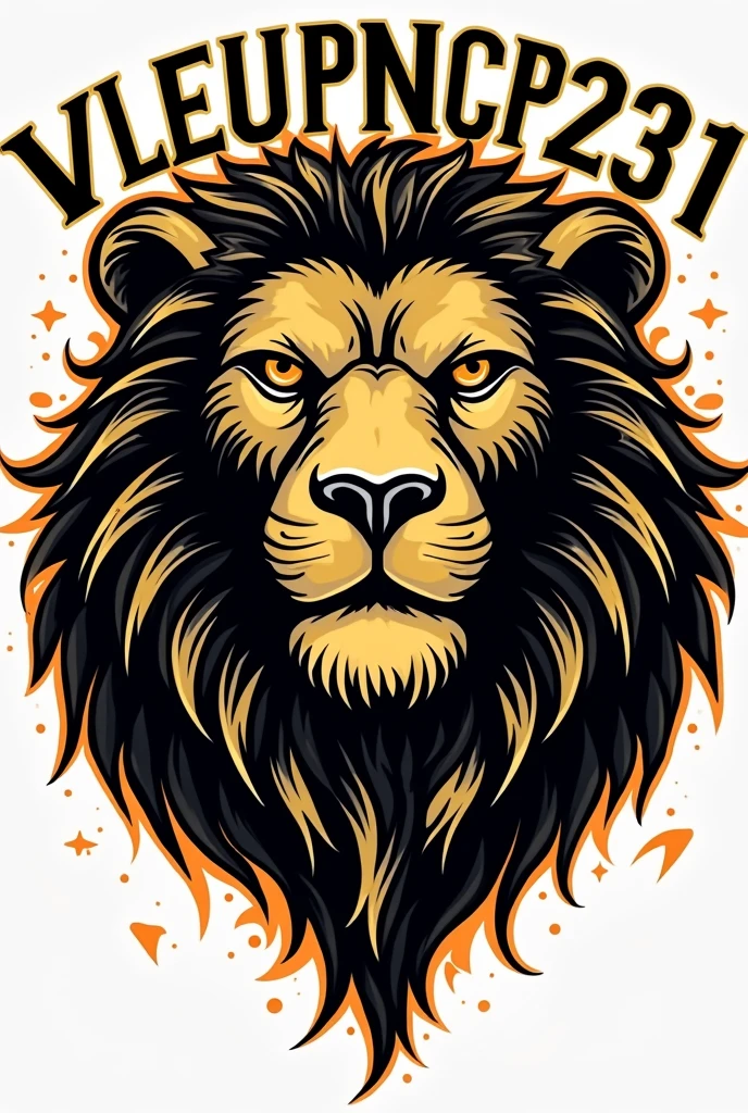 Create a lion logo in black and gold under the name of VLEUPNOCUP231 my nego panda๐ผ๐ฅ