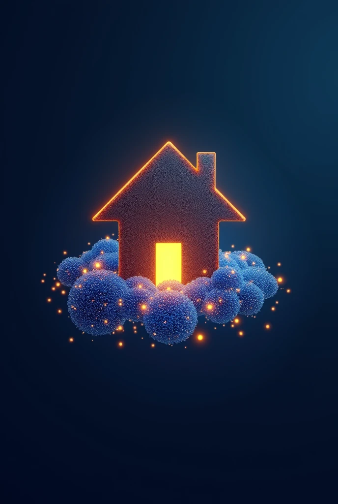 Logo: A home within a cloud of electronic connections, symbolizing how Nexo Inmobiliario makes finding a property easy and accessible.