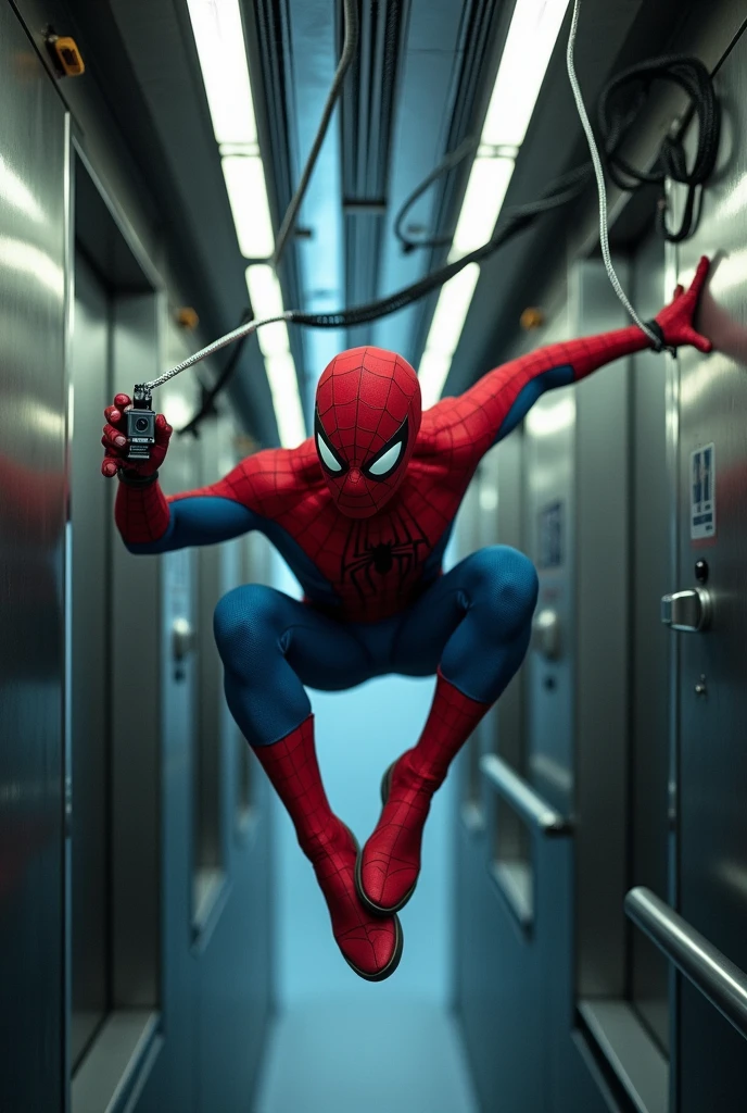 Spiderman photo elevator with go pro camera