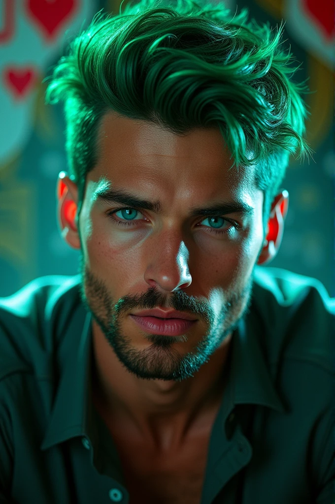 (masterpiece, best quality, ultra-detailed, highres, poker card background), perfect face, sidelighting, lustrous skin,(bloom), (shine), lighting, ray tracing, sci-fi, solo, 1boy, male focus, facial hair, blue eyes, solo, realistic, green hair, looking at viewer, beard, lips, mustache, jack of hearts,(poker card background), depth_of_field,very detailed background, highly detailed background, Masterpiece, Ultra detailed, great composition,Dynamic angle,[Bottle bottom],(wide shot), extremely delicate and beautiful,(Highest picture quality), (Master's work), depth of field, solo, extreme light and shadow, masterpiece, rich in detail, (fine features), (highest quality), (masterpiece), (detailed eyes), (beautiful) detailed,beautiful detailed eyes, anime:1, (extremely detailed playing card 8k wallpaper),(masterpiece), (best quality), (ultra-detailed), (best illustration),(best shadow),perfect lighting , perfect anatomy , vivid colors,(ultra detailed),

INFO
Size
1024X1536
Date
Jan 30, 2024
Mode
Default
Type