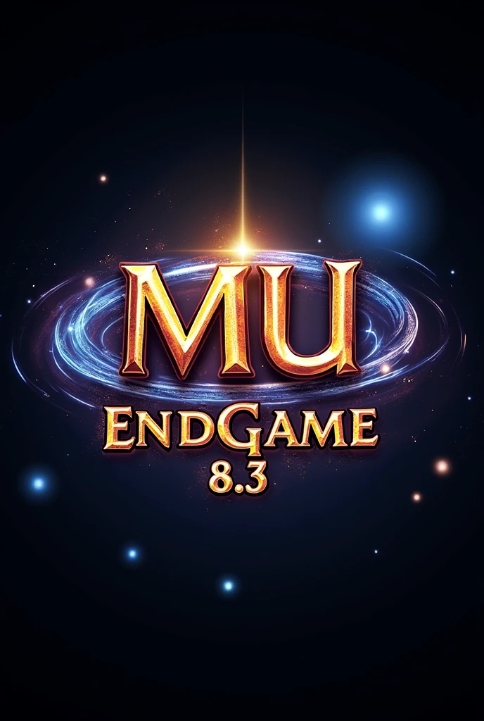Create a logo with the name MU ENDGAME 6.3 online mu mmorpgs in the style of MuHype