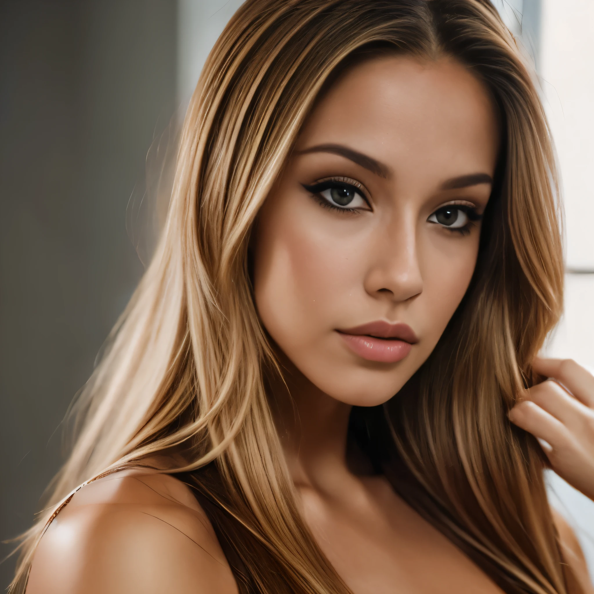 Latina blonde girl, Latin model, 23 year old blonde model, blonde model looking at camera, Woman with beautiful face, Long hair woman, 