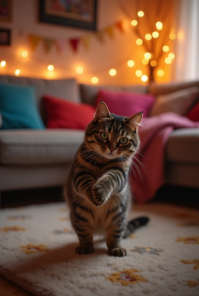 Dumb cat dances striptease
