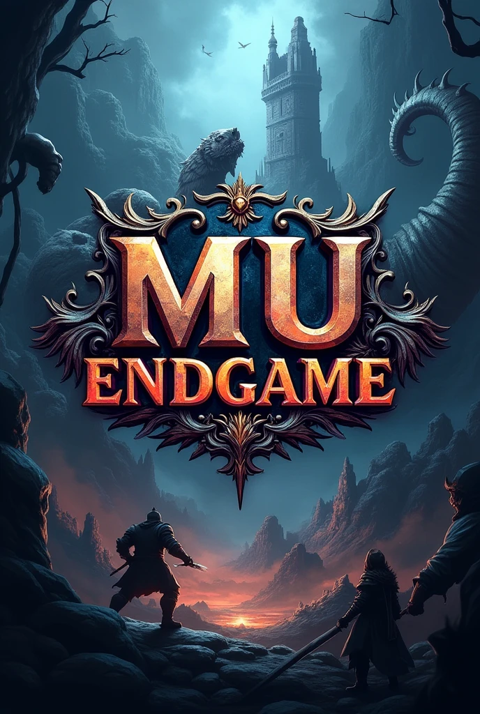 Create a logo with the name MU ENDGAME of mmorpg of mu online where there are wars and survivals