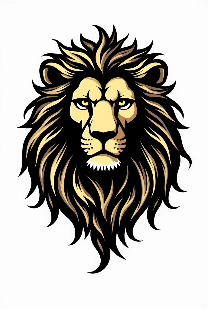 Create a lion logo in black and gold under the name of vleupnocup231mynegopanda