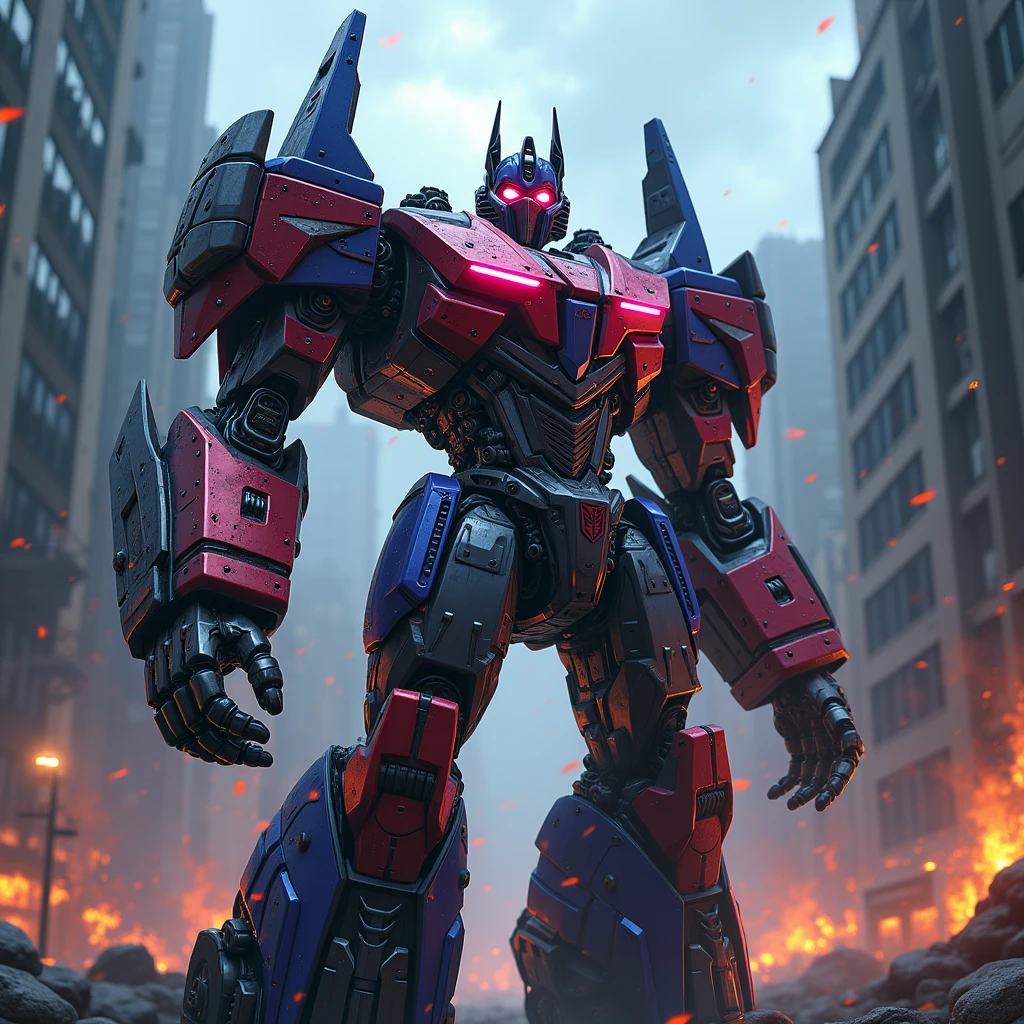 Tramsformer megatron high quality image vibrant colors menacing stare