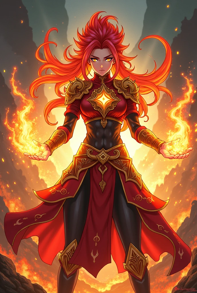 Create an anime chracter with the title of PyroDivided