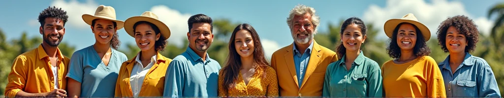I created a banner with real people in 8k with professions like: teachers and educators, farmer, chef, cattle rancher, doctor, janitor, Trader, Healthcare Worker, an image with a background that reflects the reality of northeastern Brazil and current events that show the diversity of professions.