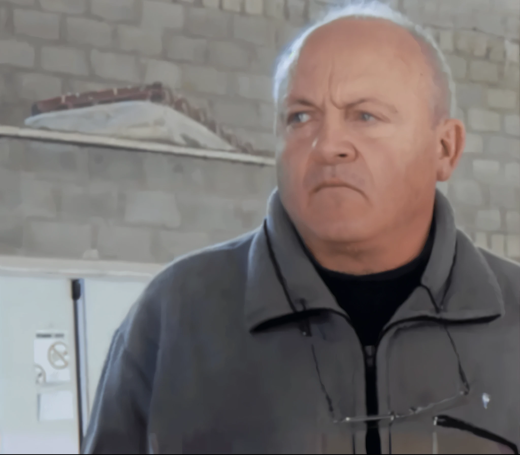 He is Domingo Faustino Verna and I would like to use his face to recreate an image where he appears holding a gun while pointing it at his grandson in a humble house in Argentina