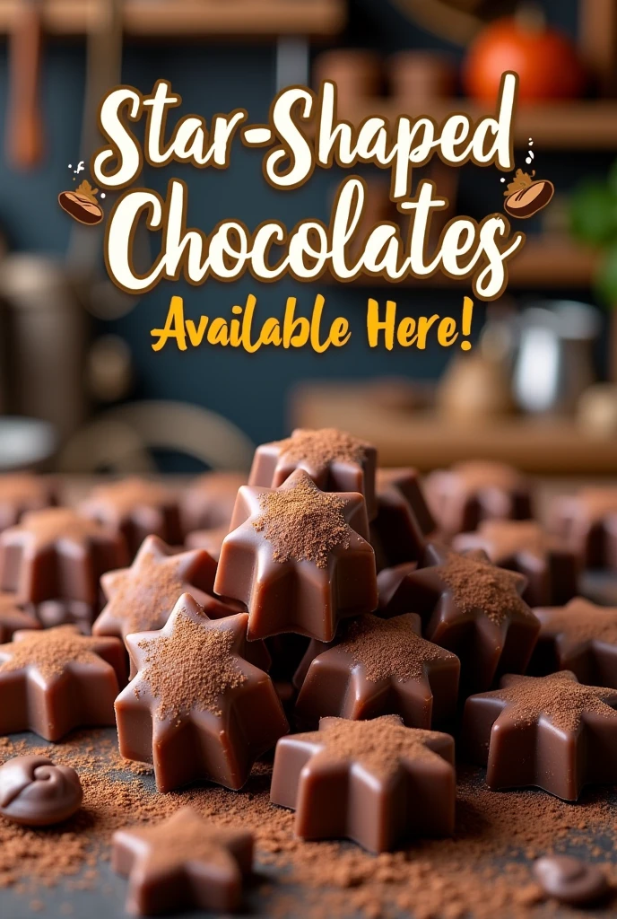 home made chocolates Star shape available here poster