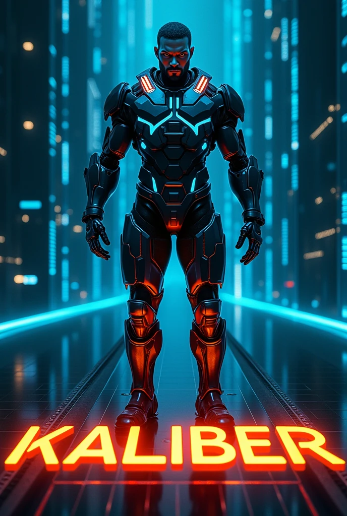 Tron legacy C.L.U with the word kaliber below