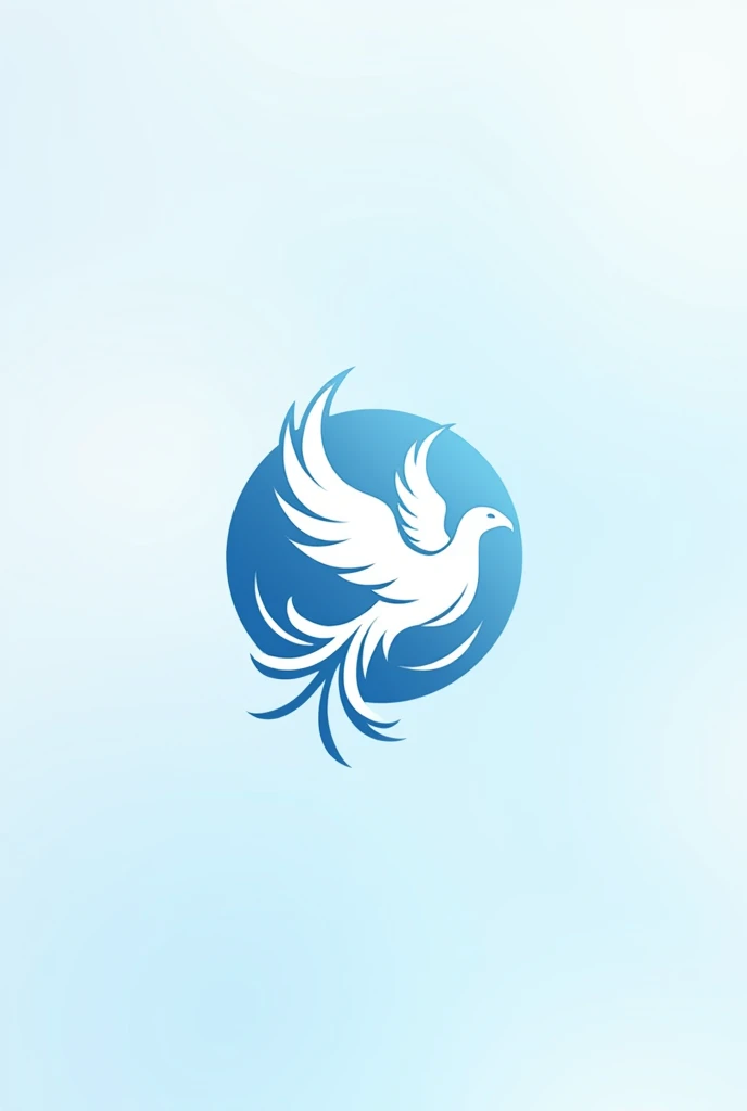 Create a phoenix logo in light blue and white colors