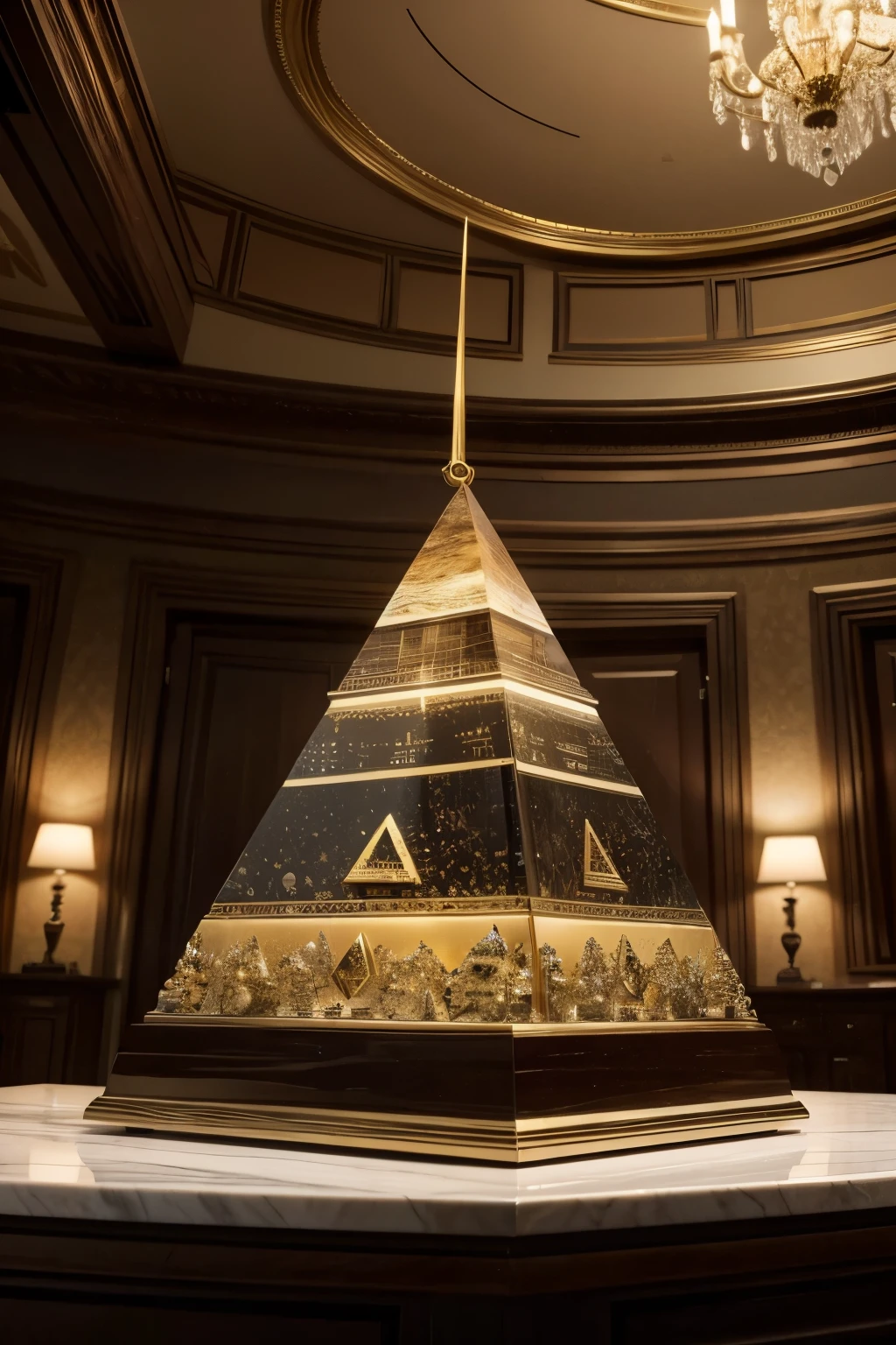 create a sumptuous and modern pyramid for the 21st century