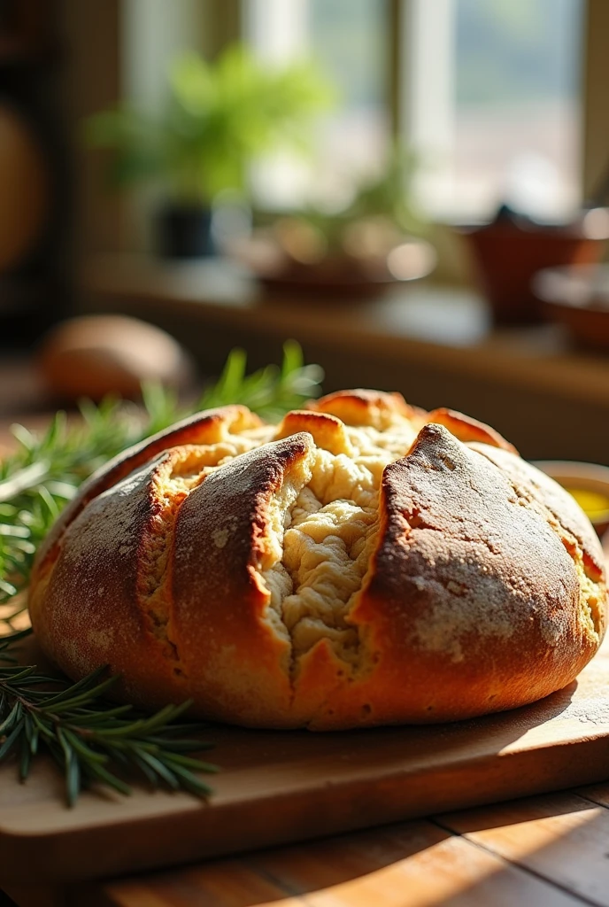 An image of a freshly baked loaf of bread